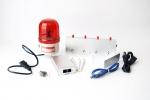 GSM signal detector with an alarm and flashing lights